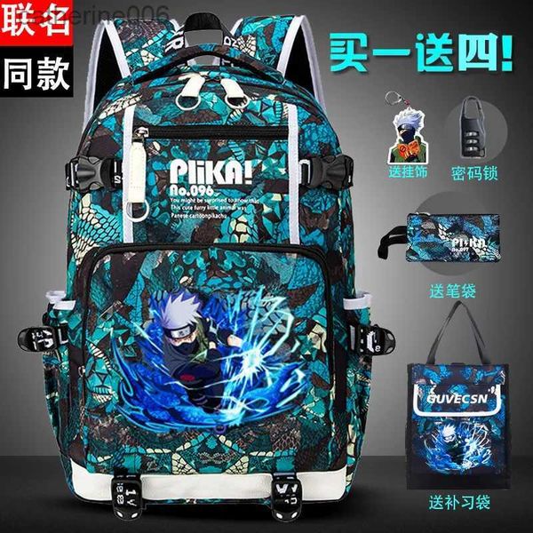 Rucksäcke Neue Narutos Schultaschen Sasuke Rucksack für Teenager Mädchen Kinder Jungen Kinder Student Reiserucksack Umhängetasche LaptopL231108