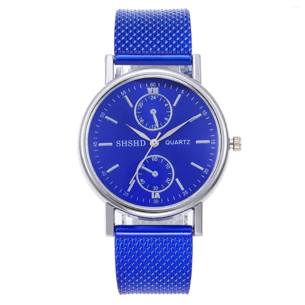 Orologi da polso Sdotter Orologio da donna casual alla moda Occhi di vetro blu Apparecchio morbido con orologi neutri di moda adatti Uomini all'ingrosso e