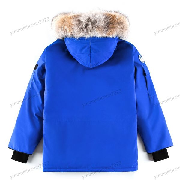 Canadian Scan LOGO Flight Jackets Down Jacket Canda Goose Inverno Quente Casaco Grosso Com Capuz Lona Parkas Carta Patch Bolsos Com Zíper Outwear Designer Winter Goose Coat