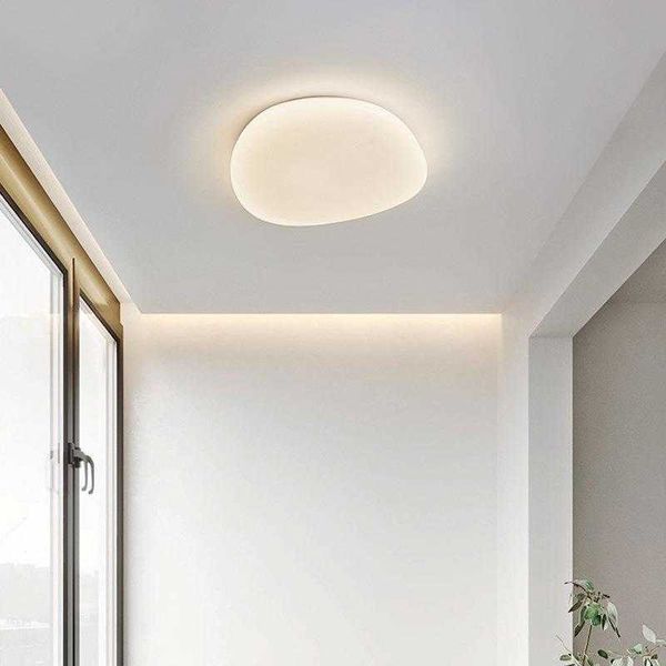 Luzes de lustres de led de ledas de teto de led de pebble simples modernas para lâmpadas pendentes para quarto de banheiro viva a iluminação de casa AA230407