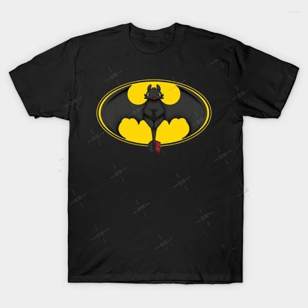 Camisetas masculinas como treinar sua camisa de morcego sem dentes de dentes logotipo httyd2