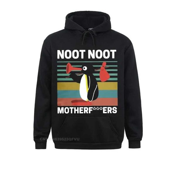 Sudaderas con capucha para hombre Sudaderas Novedad Noot Motherfu***S Sudadera con capucha Suéter para hombre Pingu Penguin Meme Sudadera con capucha de dibujos animados divertidos Ropa de cumpleañosL23116