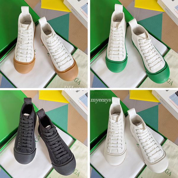 Designer Bottega Vulcan im neuen Stil, luxuriöse Segeltuchschuhe, Herren-Damenmode, Vintage-Stil, Nylon-High-Top-Schnürsneaker, Gummisohle, Trainergröße 35–45