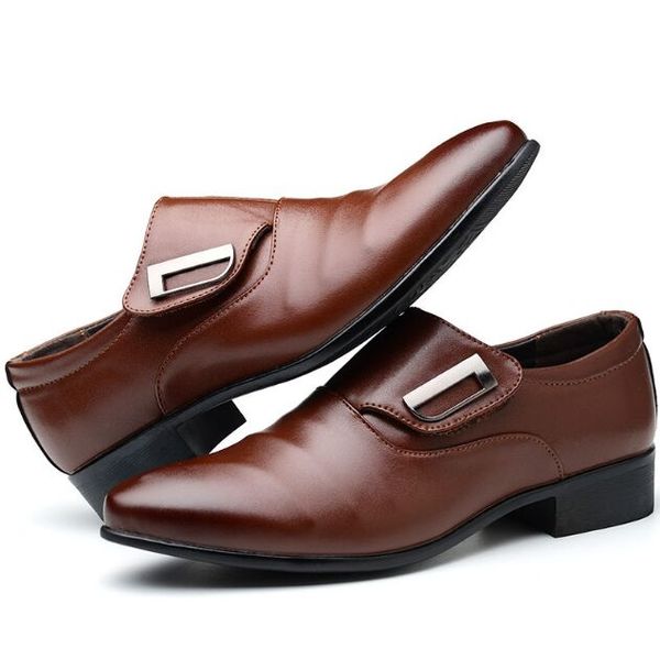 New Luxury Men Business Prom Sapatos Plaid Suede Couro Men