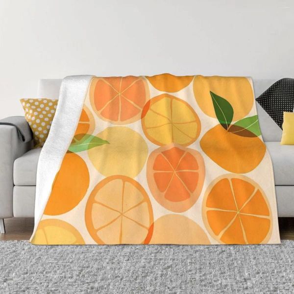 Cobertores cobertor flanela primavera outono ensolarado laranjas frutas tropicais lances quentes para cama de inverno