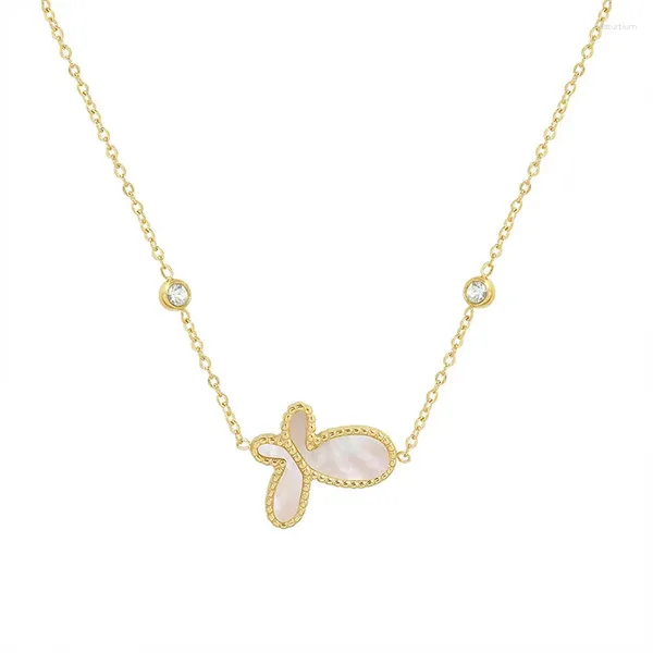 Ожерелья с подвесками INS, очаровательное 18-каратное позолоченное ювелирное изделие из нержавеющей стали, подарок для вечеринки, циркониевое ожерелье в форме бабочки для женщин