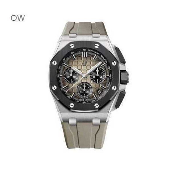 Audemar Pigue Royal Montre à grand cadran en chêne pour homme Mouvement à quartz Montre-bracelet Royal Oak Offshore Time Code Montre Acier Cadran marron 26420soooa6 WN-1DGU