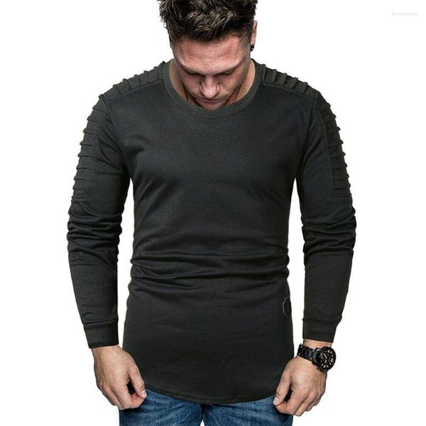 T-shirt da uomo in cotone T-shirt casual 2023 Moda manica lunga stretta termica T-shirt solida per uomo Panno morbido invernale Uomo