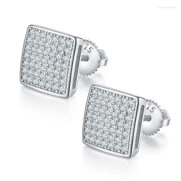 Brincos boeycjr 925 prata d cor moissanite 0.59ct total vvs joias finas hip hop diamante para homens