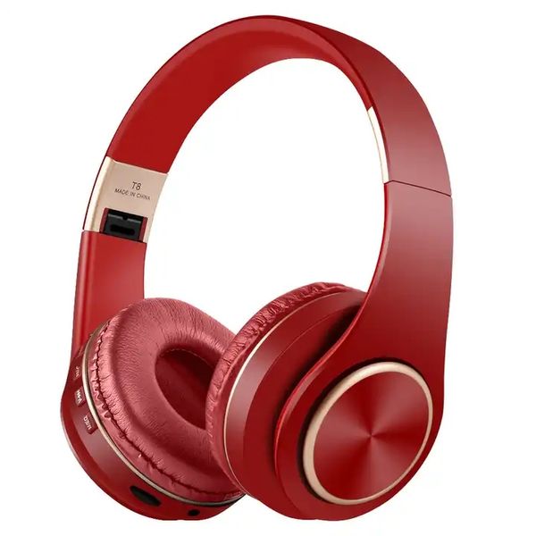 T8-Headset-Kopfhörer, beste Stereo-Extra-Bass-Ohrhörer, faltbar, kabelloses Headset mit HiFi-Klangqualität und Mikrofon