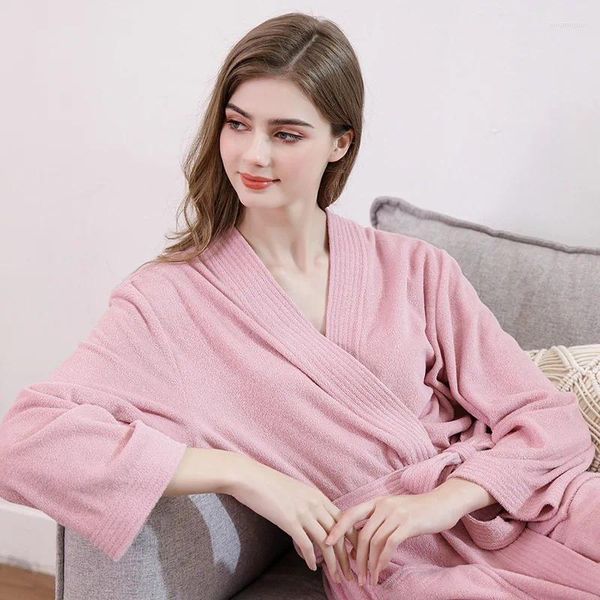 Mulheres sleepwear outono mulheres e homens solto casual noite robe casal spa roupão amantes de secagem rápida chuveiro lounge casa roupas