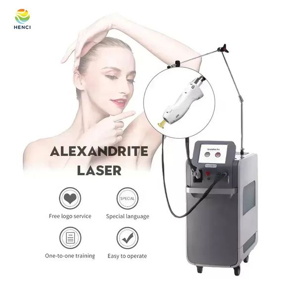 Máquina poderosa da remoção do cabelo do laser do Nd Yag pulso longo 755Nm 1064Nm Alexandrite com sistema de refrigeração criogênico fabricante do logotipo feito sob encomenda