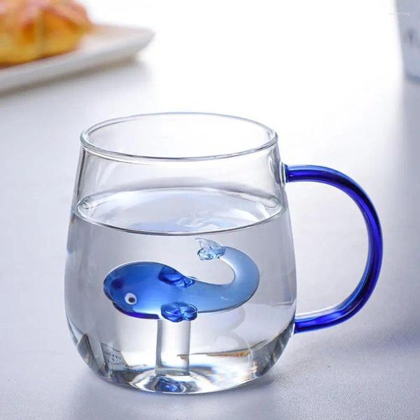 Copos de vinho criativo 3d baleia copos beber vidro para suco de água transparente festa doméstica cozinha drinkware