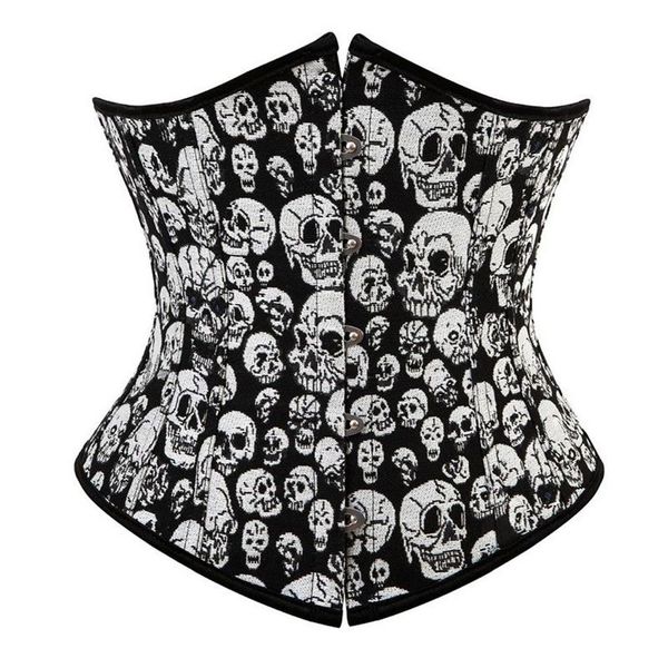 Frauen Gothic Schädel Korsett Top Plus Größe S-6XL Spitze-up Vintage Steampunk Unterbrust Body Shaper Taille Trainer Shapewear Corselet279d