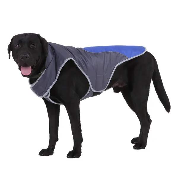Abbigliamento per cani Gilet impermeabileGiacca per cani con anello al guinzaglio Cappotto per animali domestici per escursionismo Maglione riflettente resistente all'acqua per piccole medie grandi,Blue
