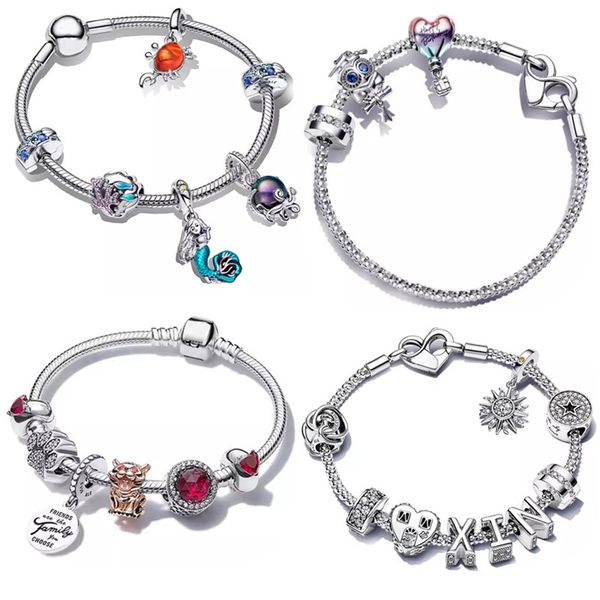 925 Silber Game Charm Designer-Armbänder für Damen, Schmuck, DIY, passend für Pandoras, kleine Meerjungfrau, Spinne, komplette Kollektion, Armband-Set, Weihnachtsfeier, Urlaubsgeschenk mit Box