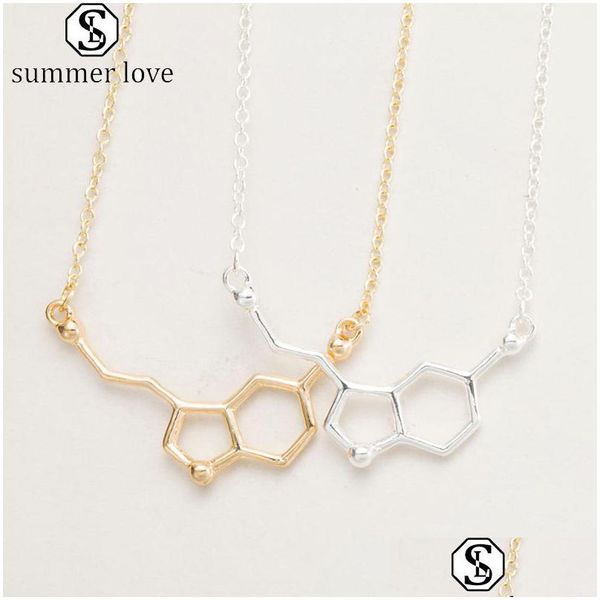 Colares pendentes Novo colhe de molécula química de chegada Colar geométrico exclusivo para mulheres meninas de ouro elegante long c drm