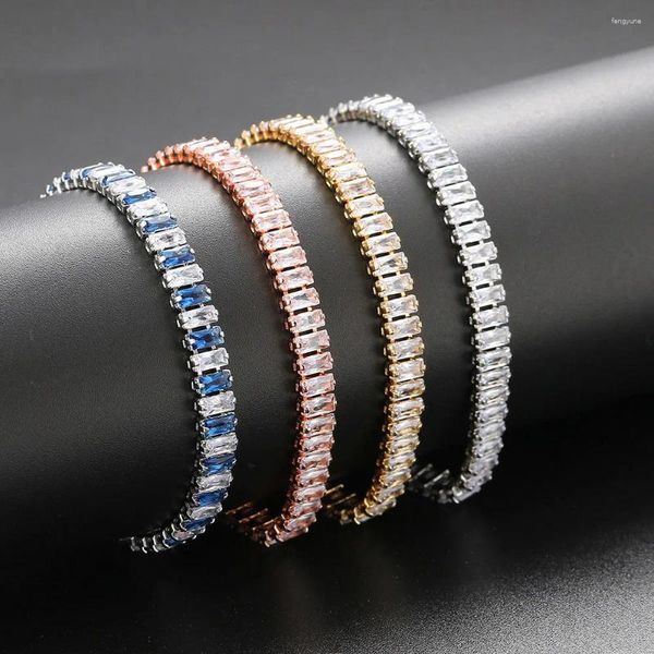 Link pulseiras iced out zircon tênis pulseira para mulheres luxo cristal masculino corrente de mão hippie na moda acessórios jóias presentes h167