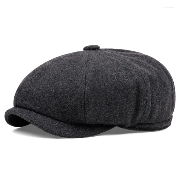 Berets Sboy Chapéus Para Homens Mulheres Chapéu De Inverno Vintage Britânico Boina Cap Masculino Moda Causal Quente Boina Pintor Octogonal