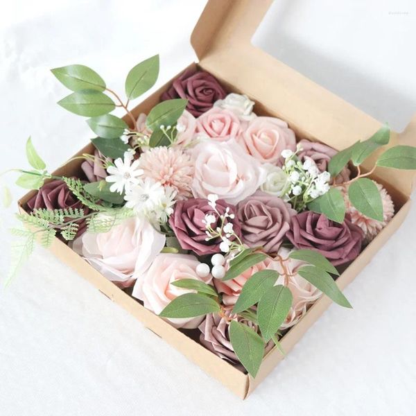 Декоративные цветы, многофункциональная искусственная коробка для свадебных букетов, настольные центральные элементы, композиция для детского душа, декор торта