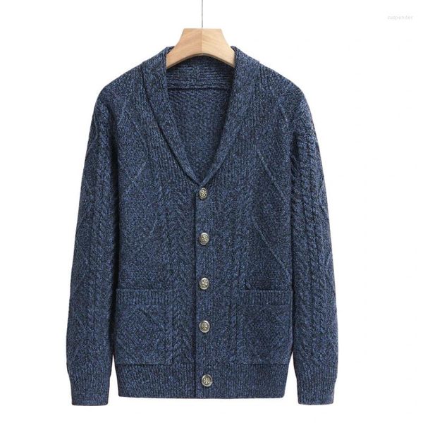 Maglioni da uomo Autunno e inverno caldo maglione cardigan elegante cappotto retrò giacca sottile in maglia spessa