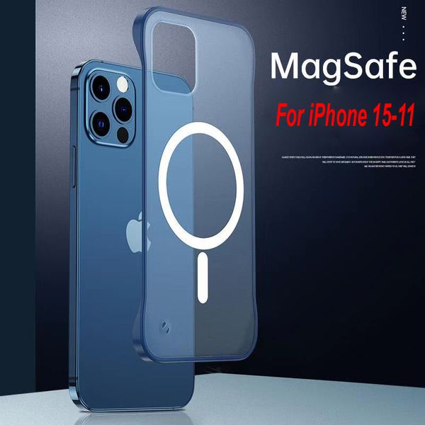 Manyetik Kablosuz Şarj İnce Mat Mat Kılıf 15 13 12 12 X XS XR XS MAX 14 PLUS MAGSAFE Telefon Kapağı Tam Kamera Lens Koruyucusu