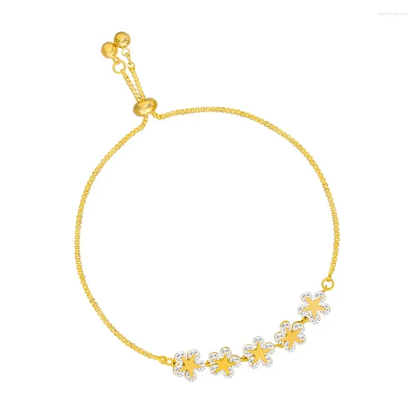 Link pulseiras pulseira luxuosa feminina com retenção de cor clara simples flores acessório para fora do escritório negócios lazer