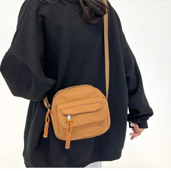 Abend Taschen Frauen Leinwand Schulter Messenger Koreanische Weibliche Studenten Mode Umhängetasche Für Mädchen 2023 Casual Tuch Kreuz Telefon