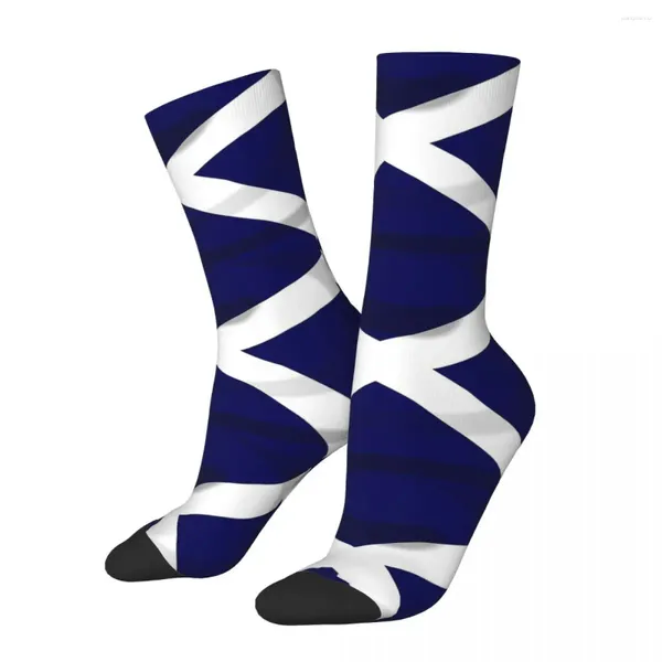 Herrensocken, Socke für Männer, Saltire, vollständiger Bezug, Schottland, Hip Hop, Vintage-Nationalflagge, glücklich, Qualitätsmuster, bedruckt, Junge, Kompression, lässig