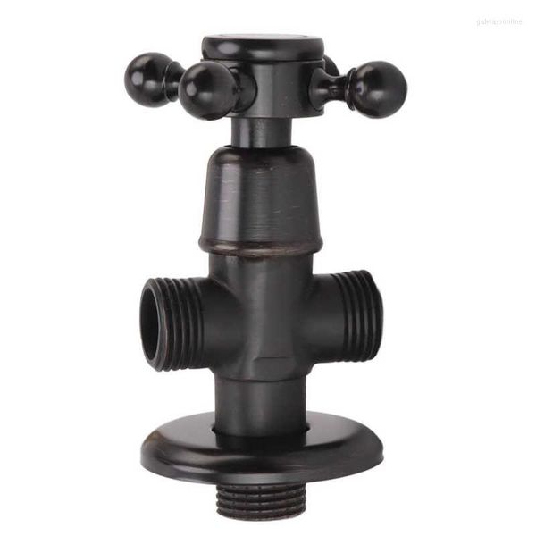 Robinets de cuisine Angle Stop Valve Rétro Cuivre Croix Poignée Eau Pour Salle De Bains Toilette Robinet