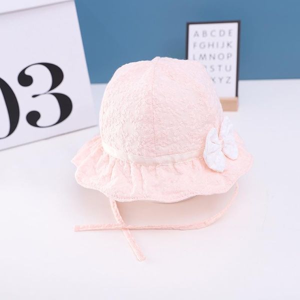 Cappelli a tesa larga 2023 Baby Bowknot Ribbon Style Cappello a secchiello Sun Kids Boy Girl Infant Panama Beach Caps Beanie