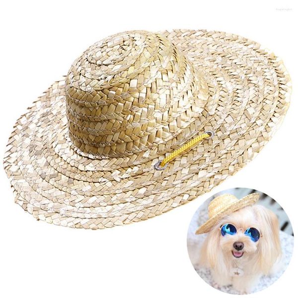 Abbigliamento per cani 1Pc Fashion Pet Hat Cat Cool Paglia Cappelli da sole Forniture per cuccioli Stile Hawaii Cani Gatti Cappelli Accessori country