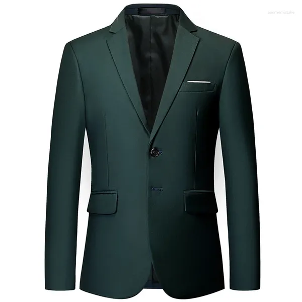Ternos masculinos 2023 outono homens elegante colorido fino ajuste casual blazer jaqueta verde roxo preto amarelo casamento baile formal terno casacos