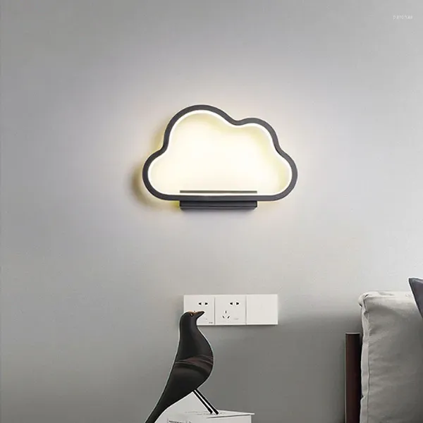 Lâmpada de parede led nuvem lâmpadas moderna sala estar menina quarto das crianças crianças acrílico ferro minimalista decoração para casa cabeceira