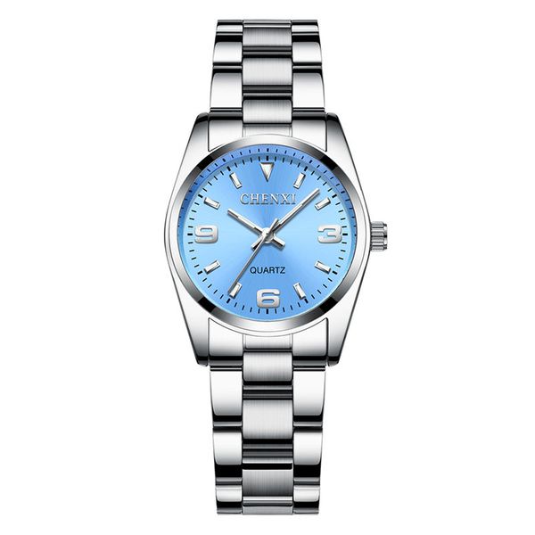 Orologio 36 designer da uomo al quarzo con diamanti rotondi in acciaio inossidabile quadrante blu cielo sportivo in acciaio inossidabile 904L meccanico di qualità casual