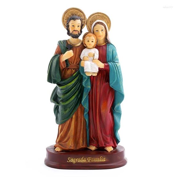 Colares Pingente Diyalo Resina Família Católica Estatuetas Estátua Sagrada com Bebê Infantil Jesus St. Joseph Virgem Maria Home Desk Display Decor