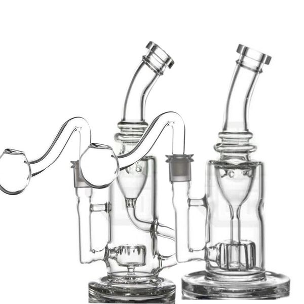 Klein Recycler Bong Kafatası Cam Harnaklar Duman Boru Gözlükleri Su Bongs Heady Dab Dab Teçhizatla 14mm Banger