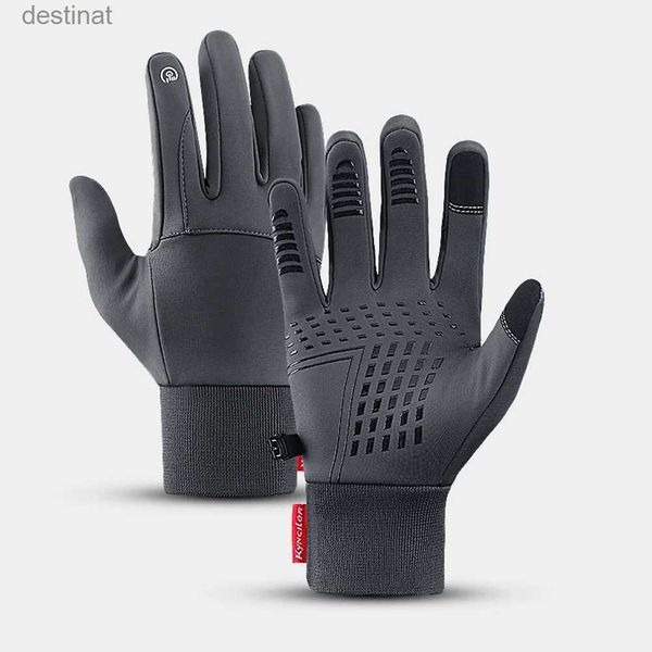 Guanti a cinque dita Guanti da ciclismo Nero Donna Autunno Inverno Guanti touchscreen caldi antiscivolo Guanti da moto Uomo Sport all'aria aperta CorsaL231108