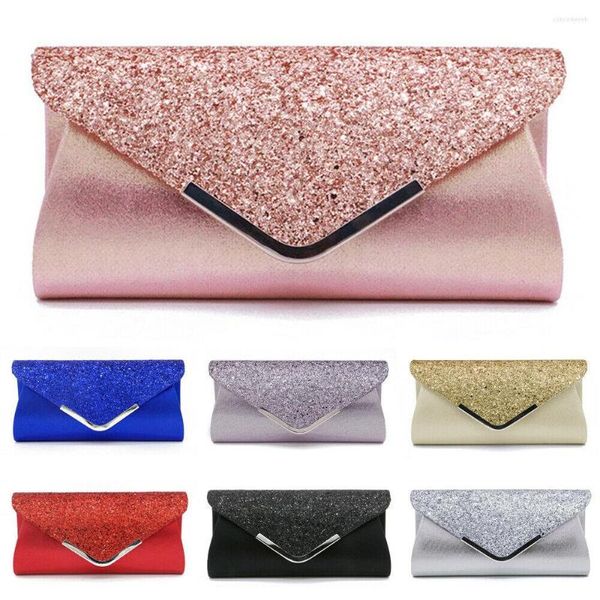 Borse da sera Fashion Lady Women Glitter Clutch Wallet Long Wedding Prom Borsa a tracolla