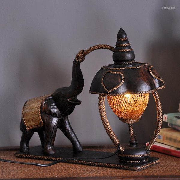 Lampade da tavolo Elefante creativo per camera da letto: Lampara de Mesa: lampada da tavolo Abajour