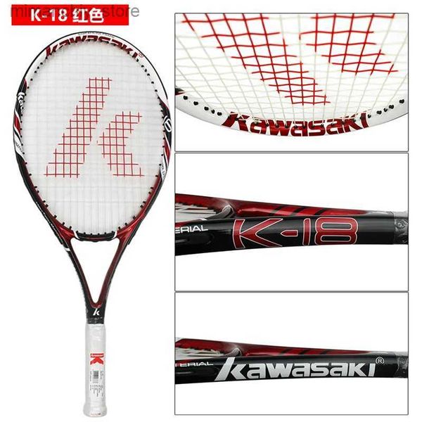 Racchette da tennis L2 Grip Racchetta da tennis Kawasaki Racchetta in carbonio composito Uomo e donna Ammortizzatore ultraleggero Raquete De Tennis Paqueta K-18 K-60 Q231109