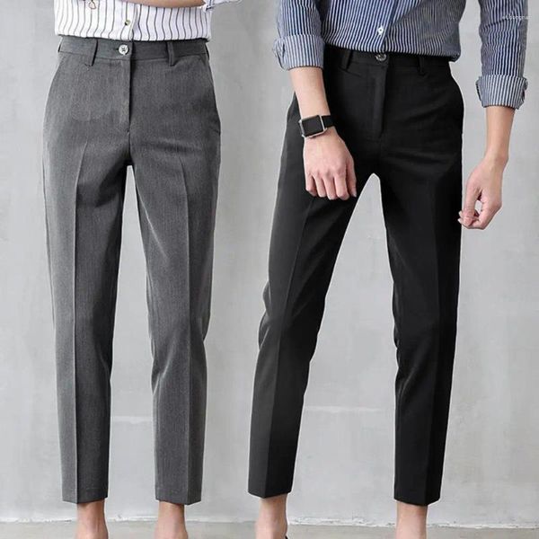 Ternos masculinos na moda calças masculinas perto costura firme ajuste fino zip up padrão reto calças terno clássico
