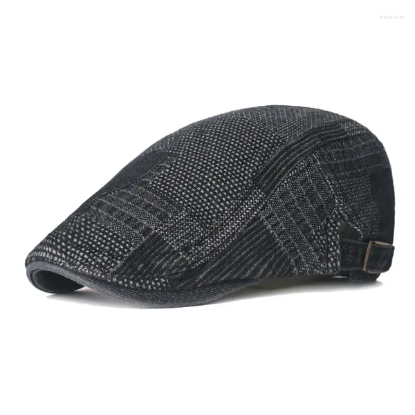 Berretti Cappelli da ragazzo in denim Berretto piatto regolabile in edera Gatsby Cabbie Cappello da guida per uomo Donna Vintage Kpop irlandese