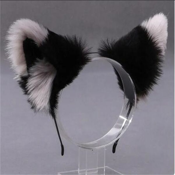 Lolita Animale Gatto Volpe Orecchio Cerchi per capelli Cosplay Pelliccia sintetica Fascia per capelli Ragazze Halloween Anime Fasce Copricapi Accessori per capelli GC2454