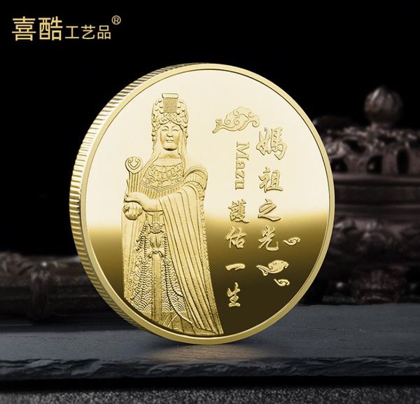 Kunst und Handwerk Mazu Memorial Gold- und Silbermünzen Kundengebundene Meizhou-Insel-Touristen-Souvenir