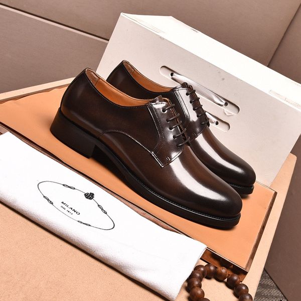 Brandneue Business-Schuhe für Herren, Oxfords, Schnürschuhe aus echtem Leder, Freizeitanzug, Schuhgröße 38-44