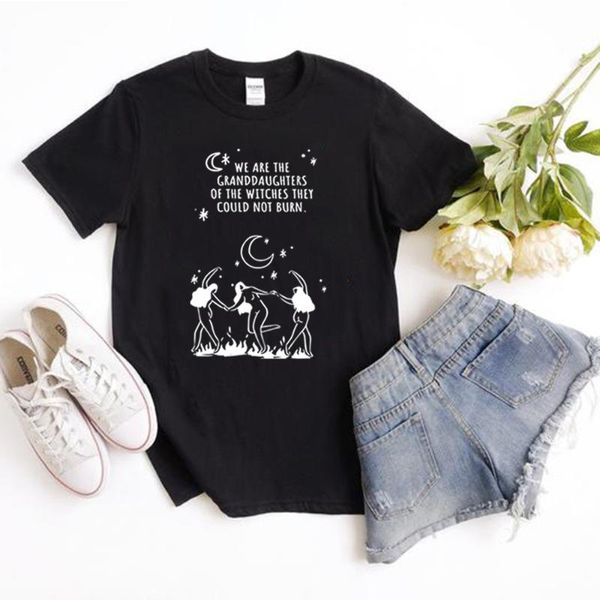 Frauen-T-Shirts We Are The Granddaughters Of Witches You Could Not Burn Unisex Salem Witch Shirt Mystical Graphic Tees