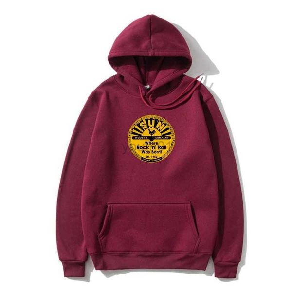 Moletons masculinos com capuz Sun Record Outerwear Mens Hoody Outono S-3XL Fan Gif Novo dos EUA Algodão Clássico Único Outerwear Hoodyzln231108