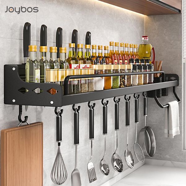 Küchen-Aufbewahrungsorganisation Joybos Regal Wandmontierte Gewürzregale Raum Aluminium Multifunktionaler stanzfreier Küchen-Organizer