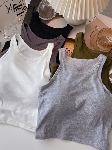 Camisoles Tanks Yitimoky Damen Tank Top Sommer Hybrid Backless Short Camis Sexy Crop Hanger Top Solid Casual Apparel 230408